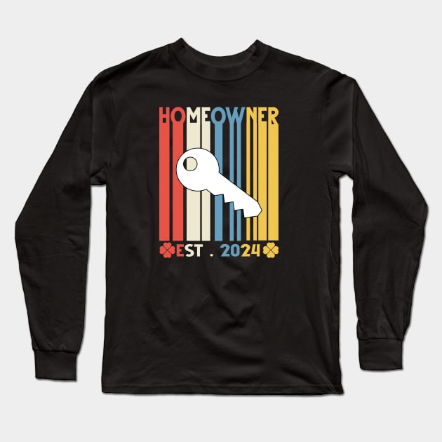 new homeowner est 2024 retro Long Sleeve T-Shirt by NIKA13